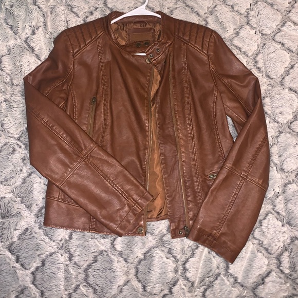 Brown Leather Jacket / Aeropostal - Picture 3 of 3